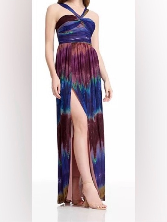 Dress the Population Dresses & Skirts - NWT Dress The Population Tau Dress Sunset Multi Size Small Chiffon A-Line
